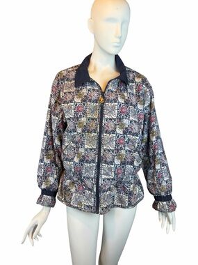 Ellesse Tennis Zip Up Windbreaker Vtg Hong Kong Jacket Peplum Jacket 80s Size 8